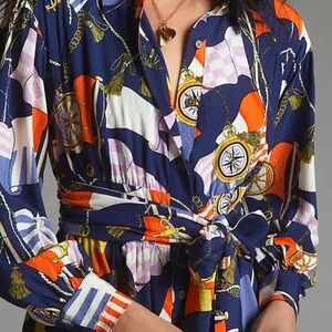 Anthropologie Maeve Shirtdress Buttondown Nautical Navy Sailing
Boat Size Medium